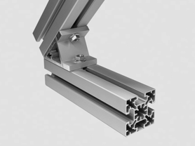 Алюминиевый уголок под 45° для соединения станочного профиля 20х20